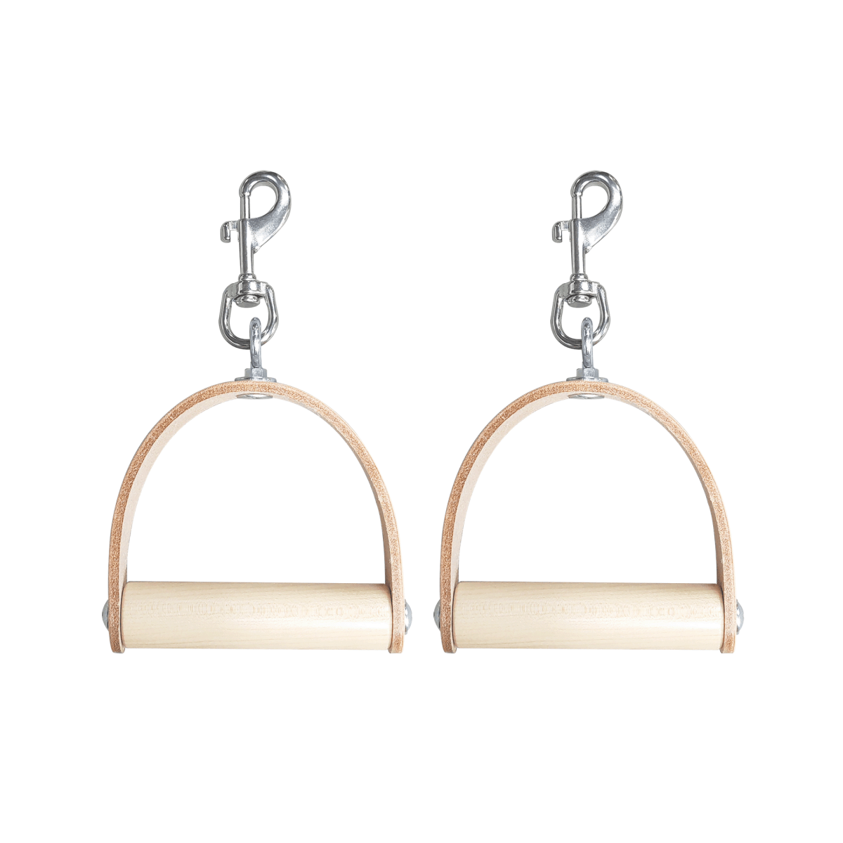 Leather & Wood Handles (Pair) - Legacy Pilates Apparatus®