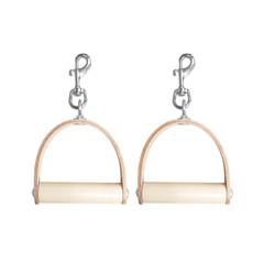 Leather & Wood Handles (Pair) - Legacy Pilates Apparatus®