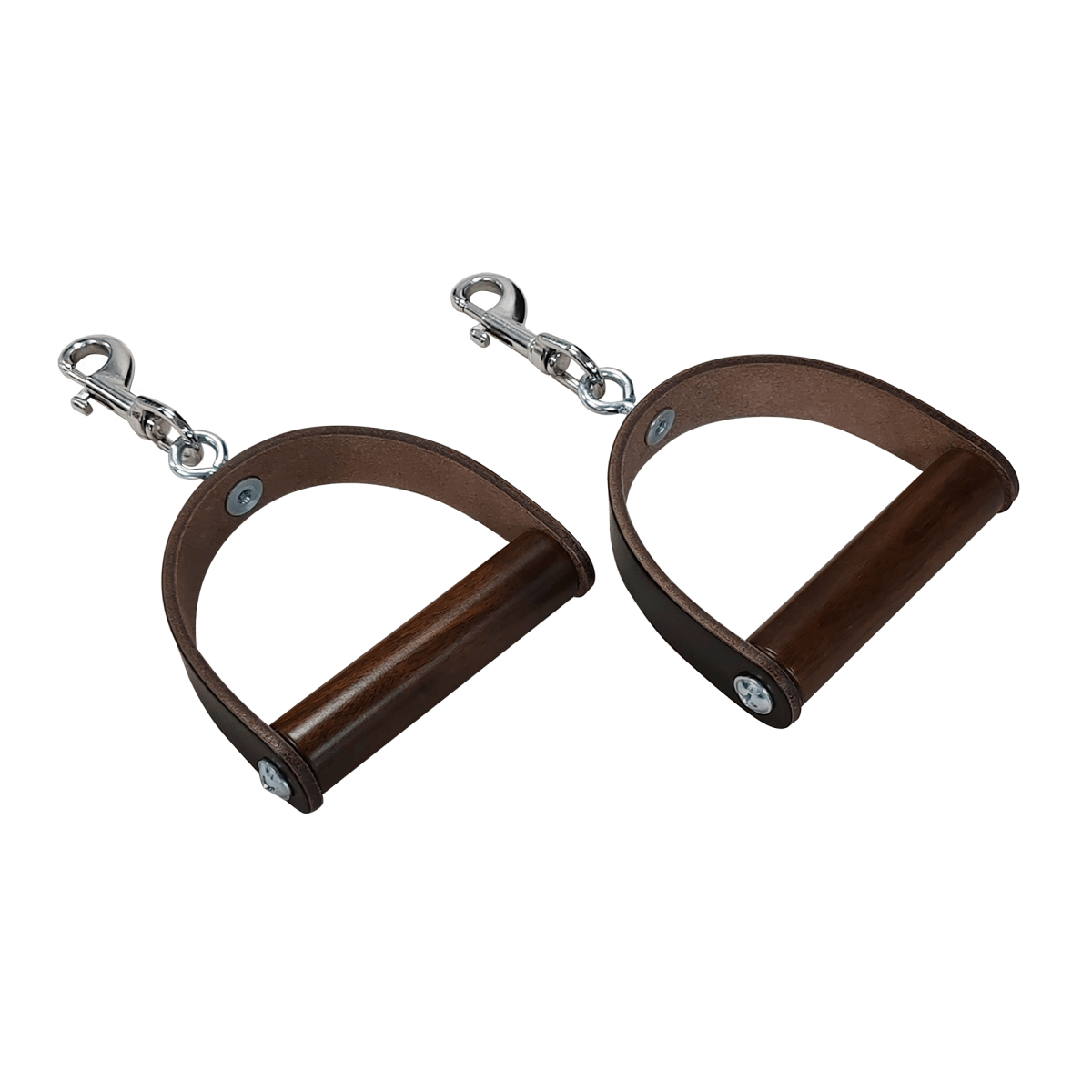 Leather & Wood Handles (Pair) - Legacy Pilates Apparatus®